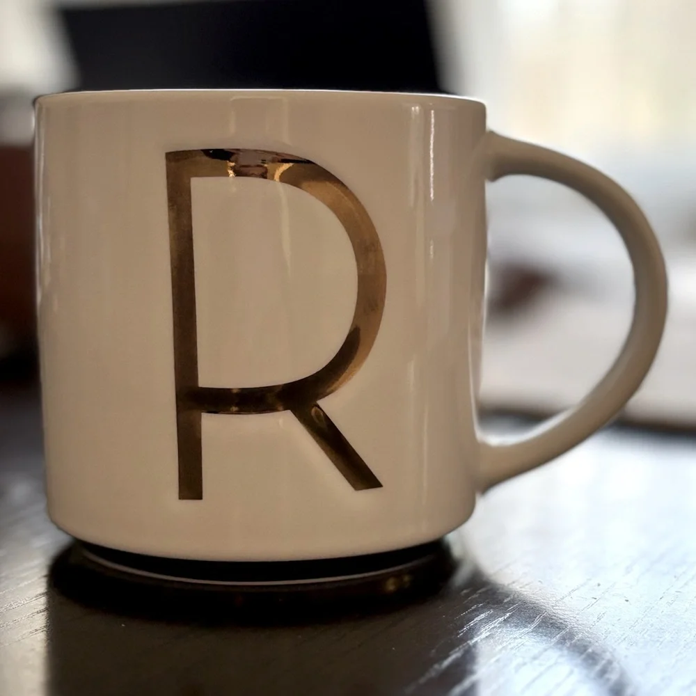 Williams-Sonoma Gold Monogram Mug, R